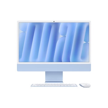 Apple iMac 24" 256GB 4.5K Chip M4 Azul CPU de 10 Núcleos GPU de 10 Núcleos Memoria Unificada de 16GB.