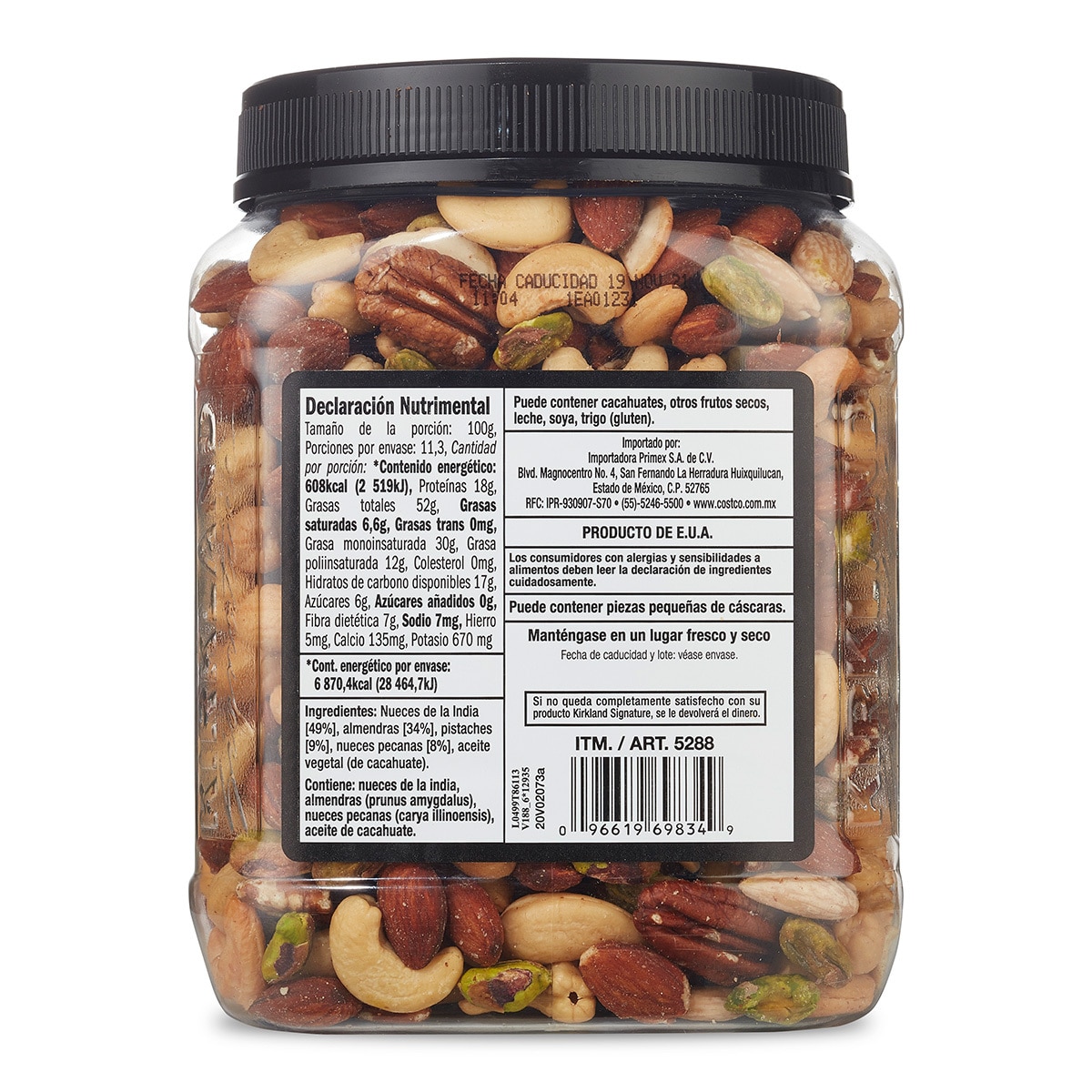 Kirkland Signature Nueces Mixtas Sin Sal 1.13 kg