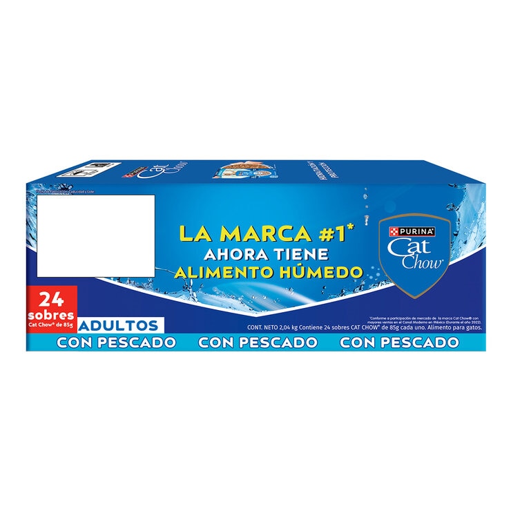 Cat Chow Alimento Húmedo para Gatos Sabor Pescado 24 pzas 85 g