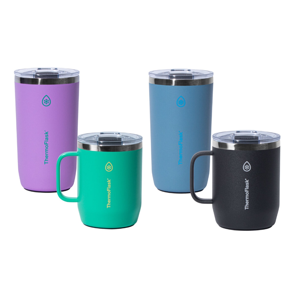 ThermoFlask Juego de 2 Tazas para Café con Aislamiento al Vacío 355 mL / 474 mL, Varios Colores