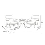 Grand Leisure, Caden Set Bistro de 3 Piezas tipo Mecedora Grand Leisure, Caden Set Bistro de 3 Piezas tipo Mecedora