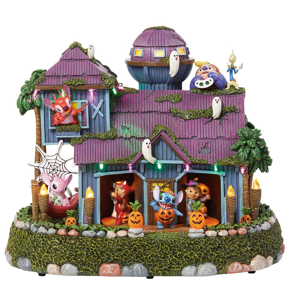 Casa de Halloween Animada de Stitch con Luces y Música