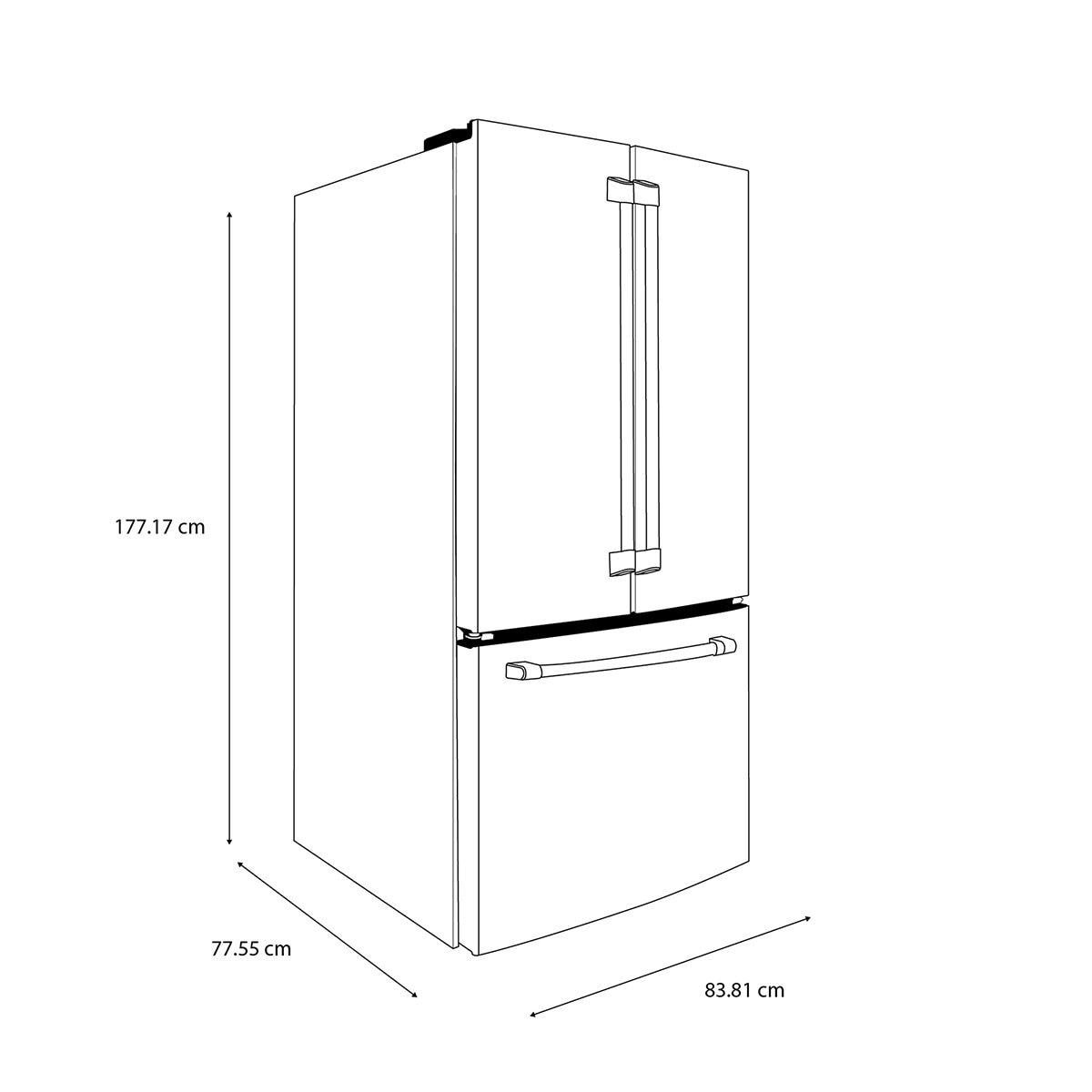 Café Refrigerador 19" French Door Negro