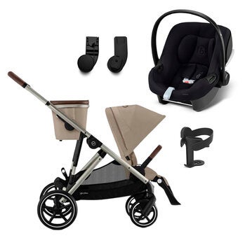 Cybex Carriola Gazelle y Autoasiento Aton Beige y Negro