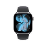Apple Watch Series 11 (GPS + Celular) 42mm Aluminio Gris Espacial + Correa Deportiva Negra - Talla S/M