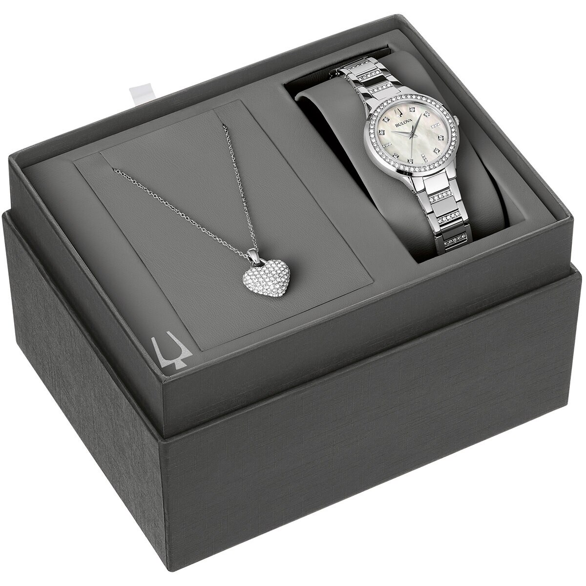 Bulova Box Set, Reloj y Collar para Dama