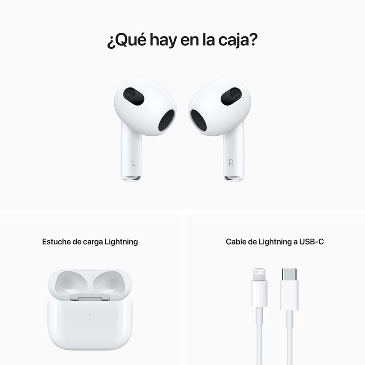 Apple AirPods (3.ª generación) con estuche de carga Lightning