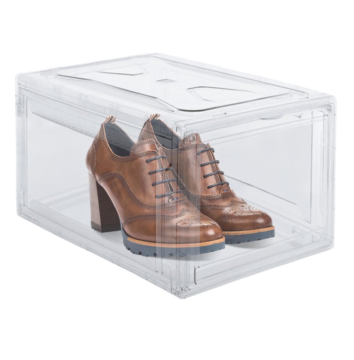 AG Box, Set de 4 Cajas de Zapatos Apilables Premium, Transparente