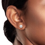 Aretes de Perla Cultivadas, Oro Blanco de 14K