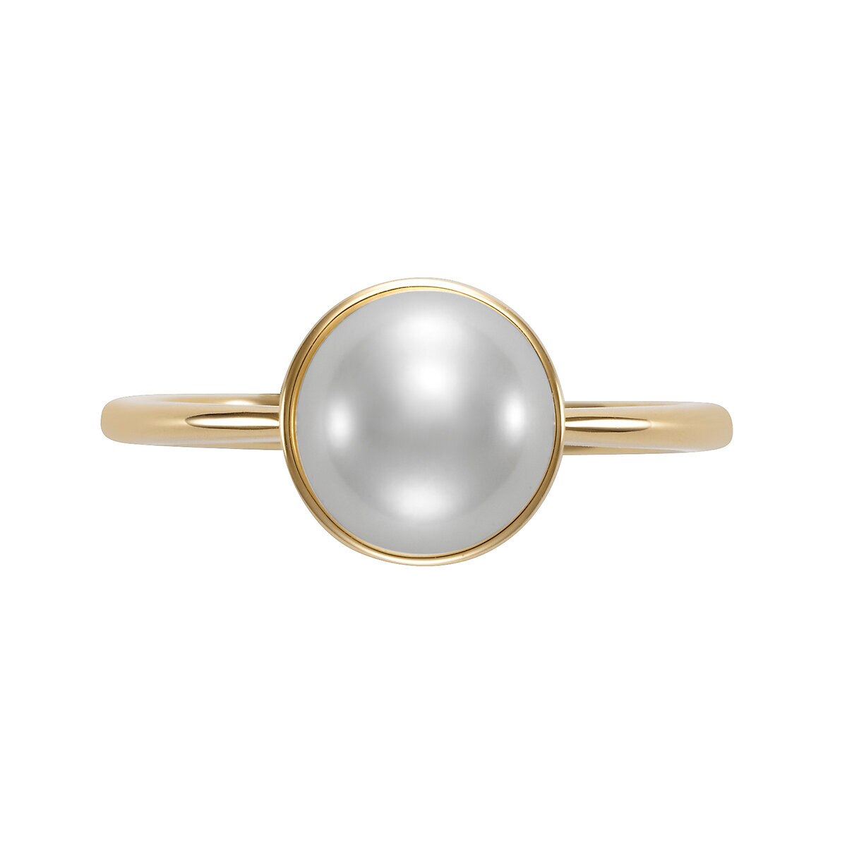 Anillo de Perla Cultivada, Oro Amarillo de 14K