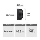 Sony Cámara Digital Mirrorless APS-C ILCE-6100K + Lente SELP16502