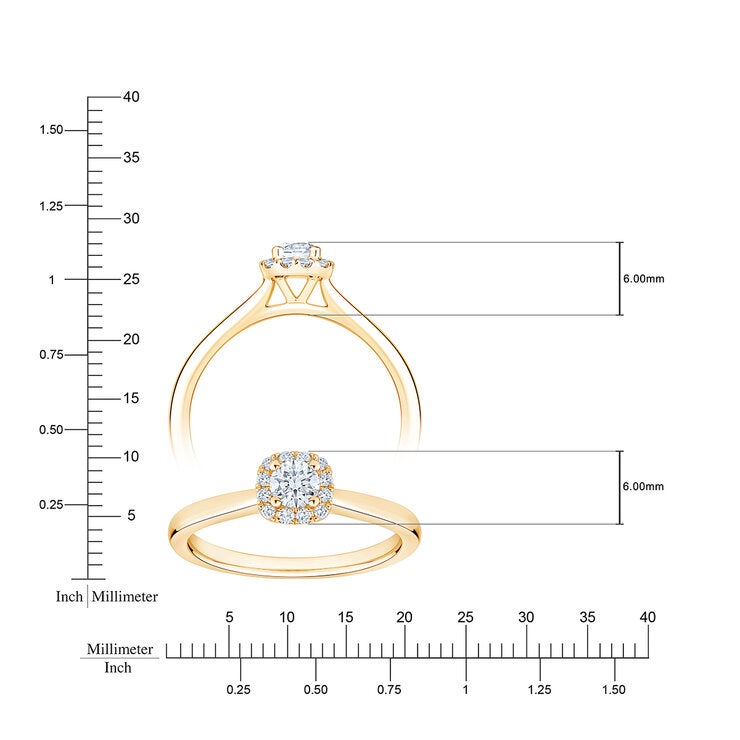 Anillo de Compromiso, 0.30ctw Diamantes, Oro Amarillo 14K Anillo de Compromiso, 0.30ctw Diamantes, Oro Amarillo 14K