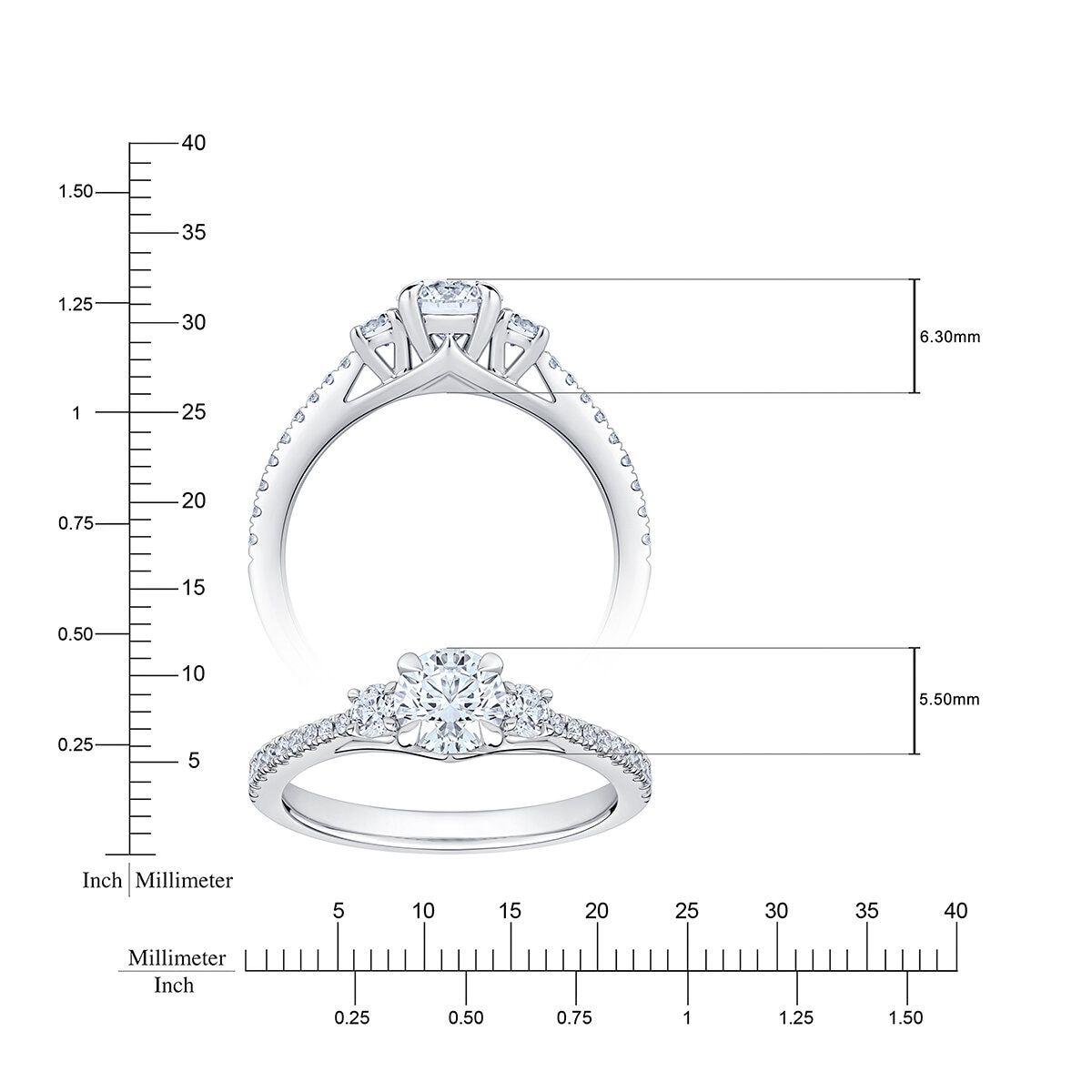 Anillo de Compromiso, 1.00ctw Diamantes, Oro Blanco 14K Anillo de Compromiso, 1.00ctw Diamantes, Oro Blanco 14K