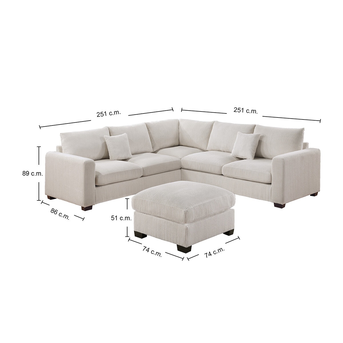 Coaster, Poundex Seccional, 4 piezas