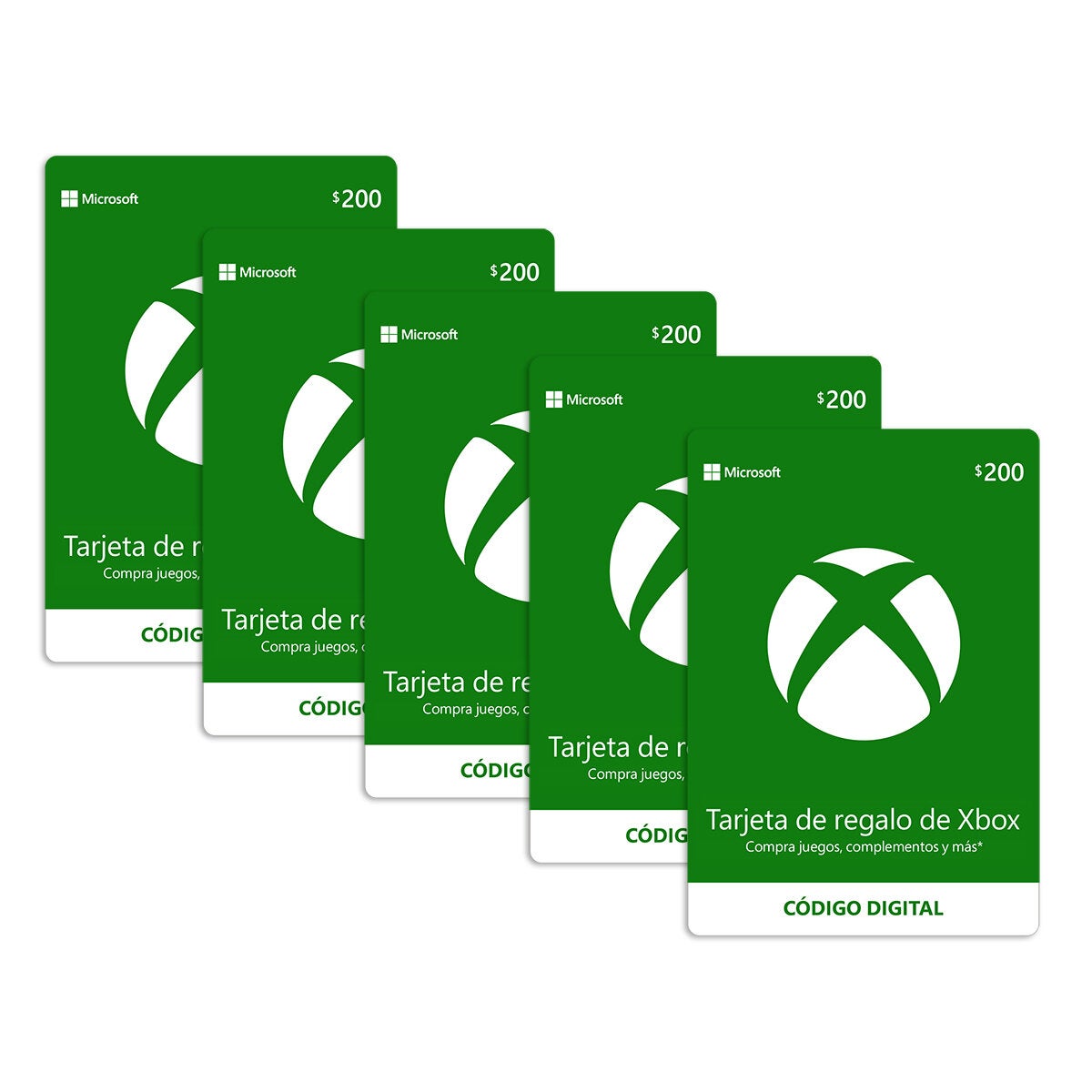 Xbox Cinco Certificados Digitales de $200 C/u Xbox Cinco Certificados Digitales de $200 C/u