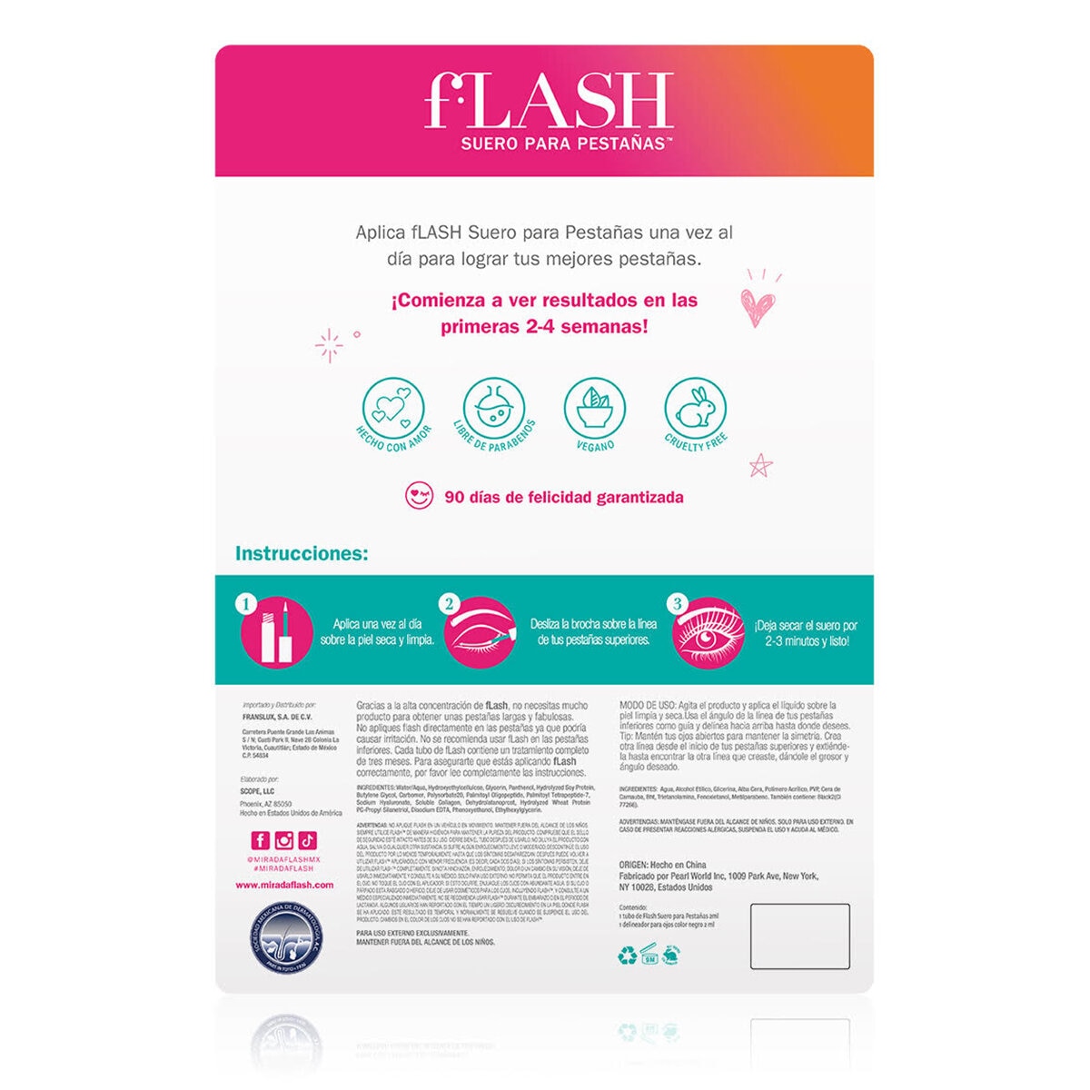 Flash Suero Amplificador de Pestañas 2 ml