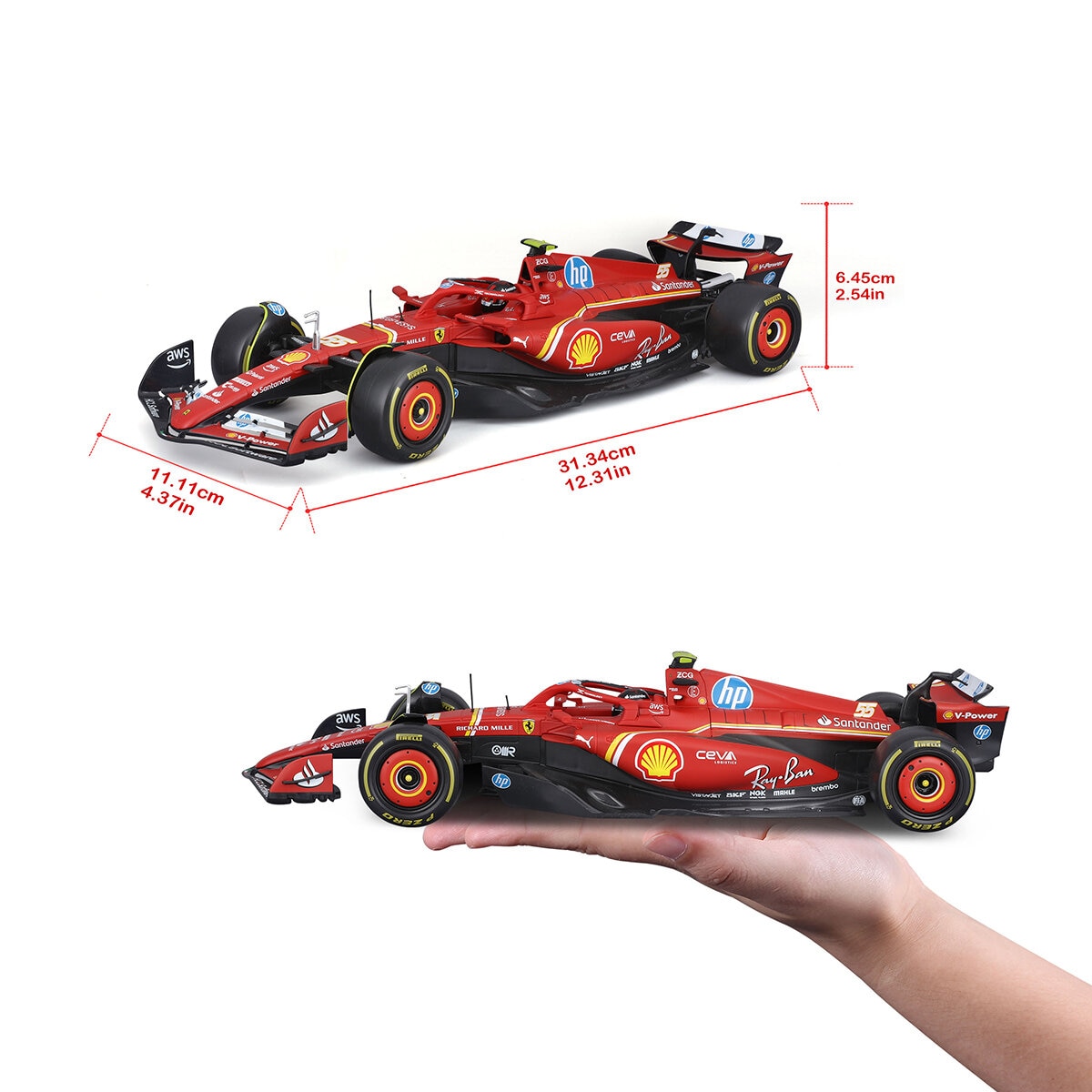 Bburago Auto F1 de Colección Escala 1:18, Ferrari #55 Season