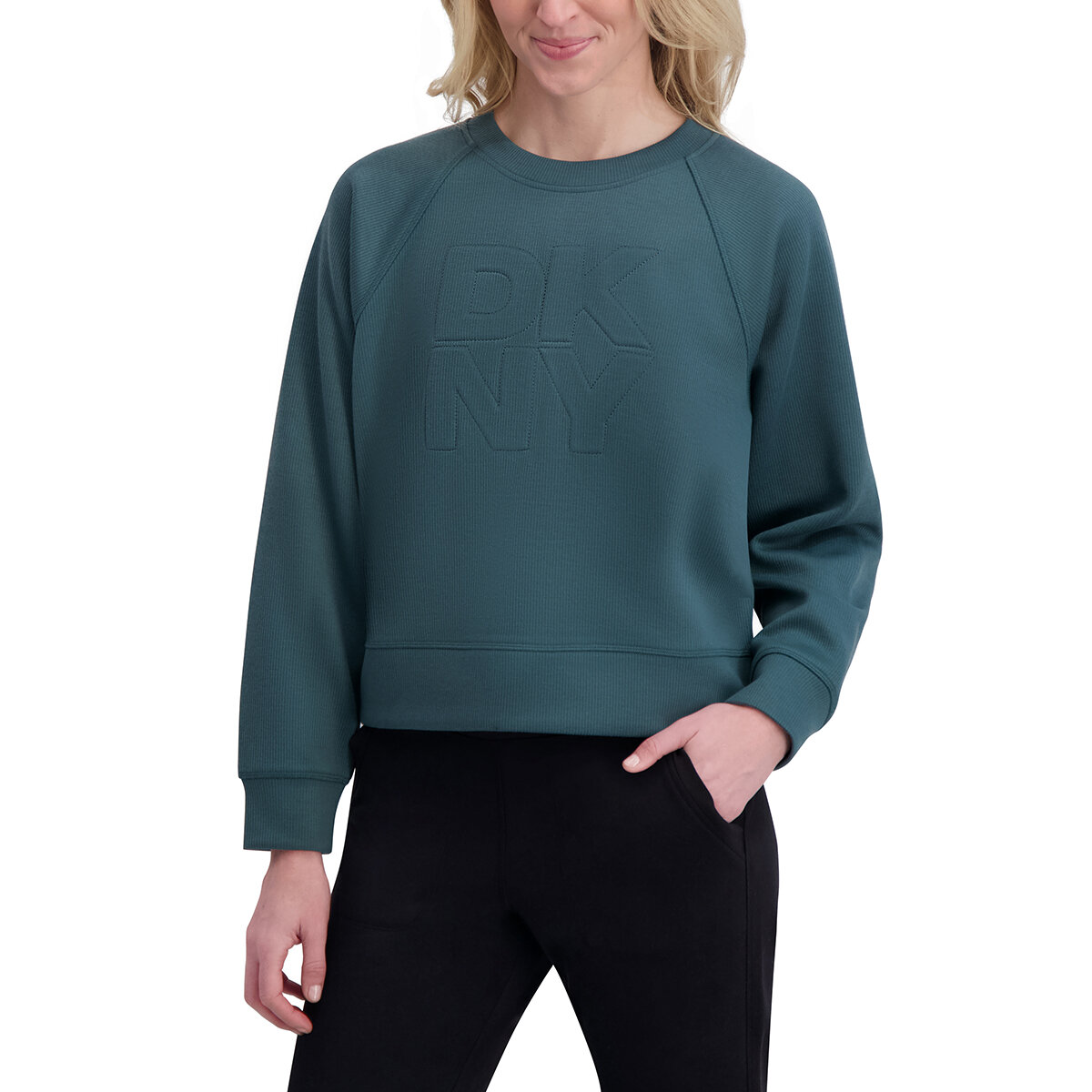 DKNY Sport Sudadera para Dama Verde Chica