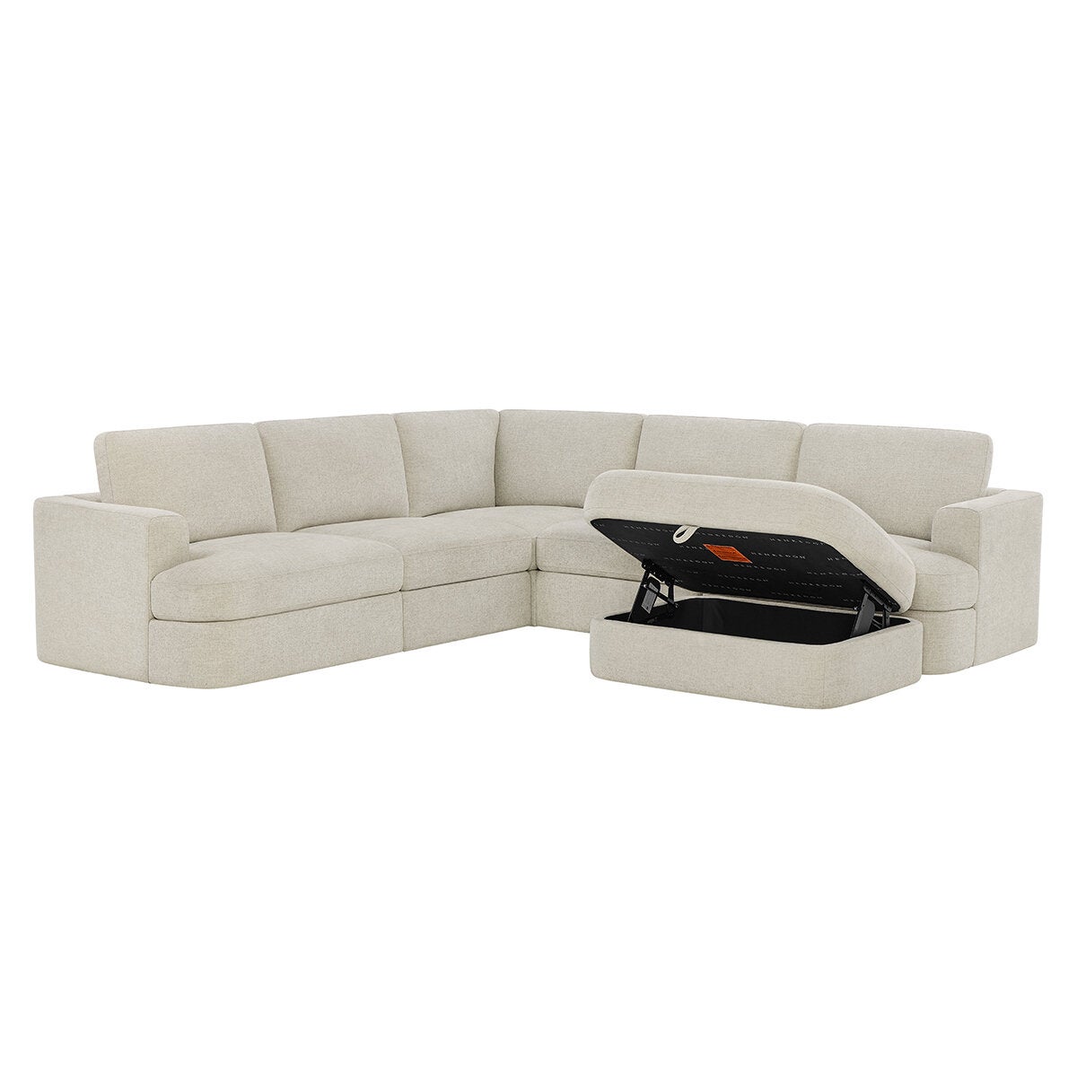 Henredon, Corvin, Seccional Modular de 6 Piezas con Otomano con Almacenamiento Henredon, Corvin, Seccional Modular de 6 Piezas con Otomano con Almacenamiento