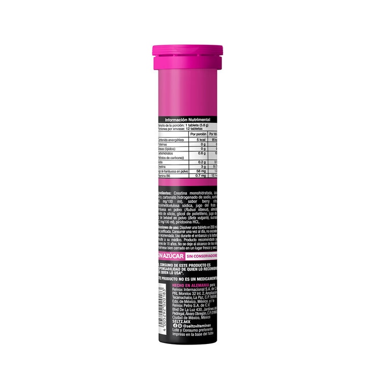 Seltz Creatina Monohidratada 6 Tubos de 12 Tabletas Efervescentes c/u Sabor Mango y Berry Seltz Creatina Monohidratada 6 Tubos de 12 Tabletas Efervescentes c/u Sabor Mango y Berry