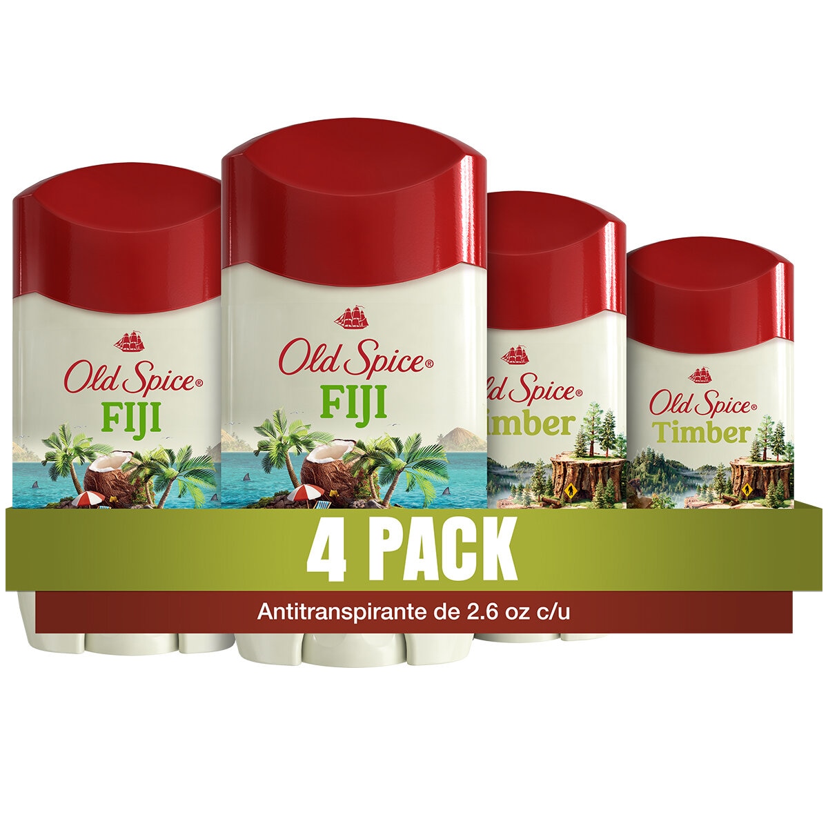 Old Spice Fresher Antitranspirante en Barra 4 pzas de 73 g