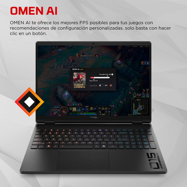 HP HyperX Omen Laptop Gaming 15-ga0001la 15.3" 2K GeForce RTX 5060 Intel Core i7-14650HX 16GB 512GB SSD HP HyperX Omen Laptop Gaming 15-ga0001la 15.3" 2K GeForce RTX 5060 Intel Core i7-14650HX 16GB 512GB SSD