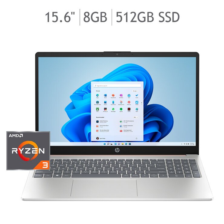 HP Laptop 15-fc0001la 15.6" Full HD AMD Ryzen 3 8GB 516GB SSD