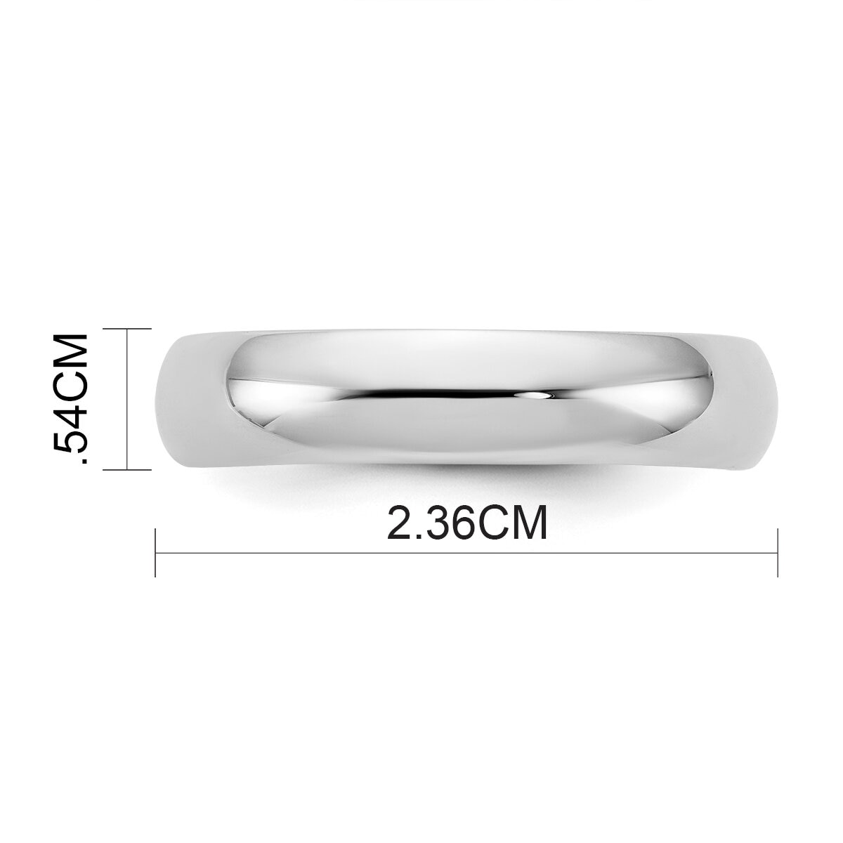 Argolla de matrimonio, 5mm, Comfort Fit, Oro Blanco de 14K, Talla 7