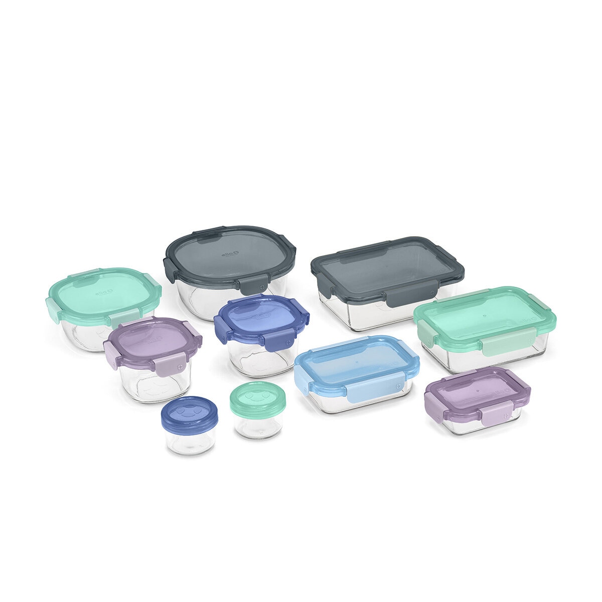 Ello Recipientes de Vidrio para Almacenamiento de Alimentos, 20 piezas Ello Recipientes de Vidrio para Almacenamiento de Alimentos, 20 piezas