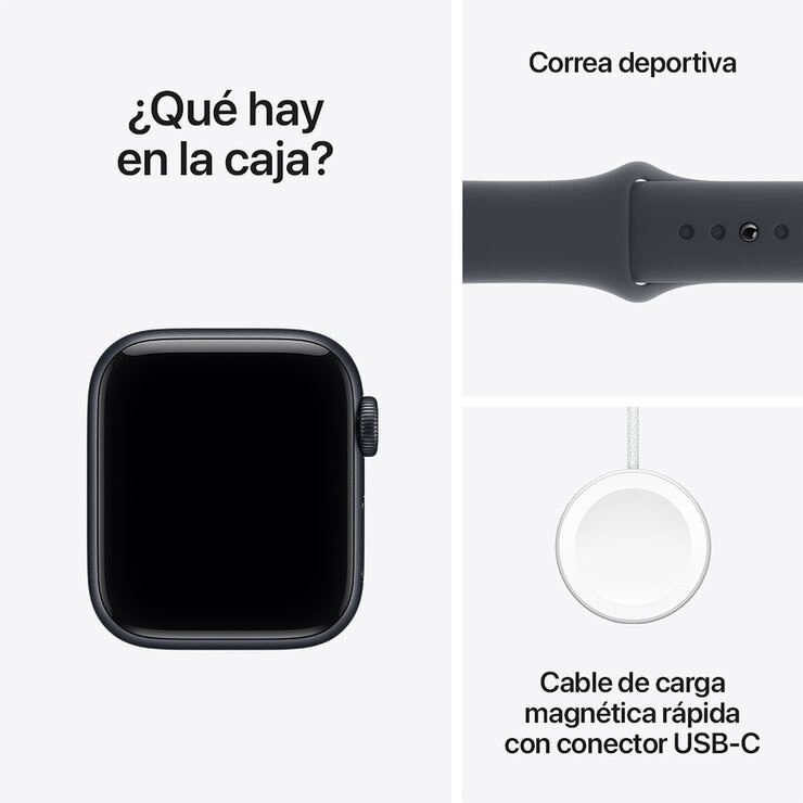 Apple Watch SE 3 (GPS) 40mm Aluminio Medianoche + Correa Deportiva Medianoche - Talla S/M