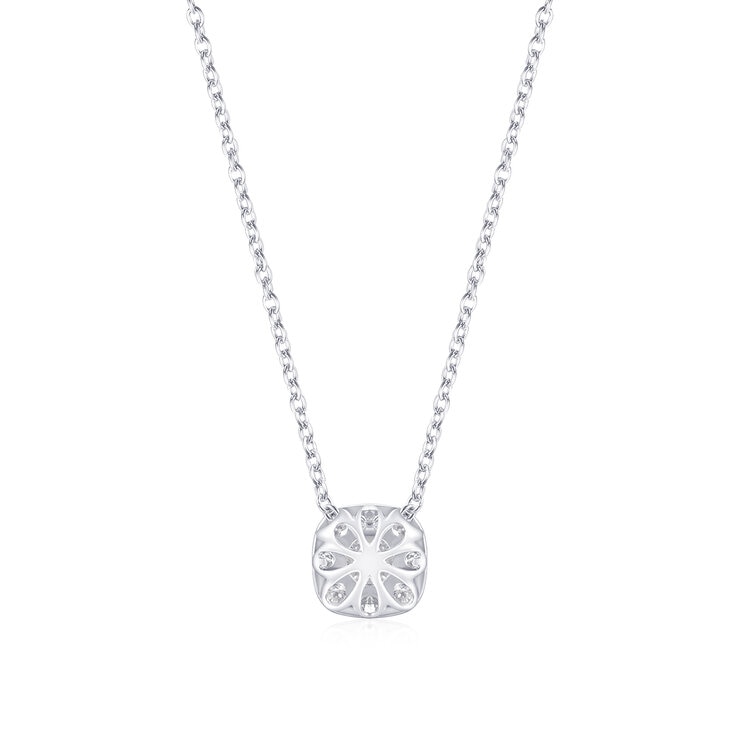 Dije de Diamantes, 0.53ctw, Corte Redondo, Oro Blanco de 14k