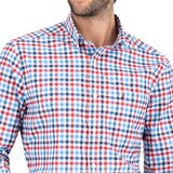 Nautica Camisa para Caballero Rojo y cuadros azules Extra Grande