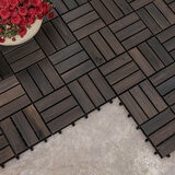 Hanie Design, Piso de Madera para Exterior, Color Gris Oscuro