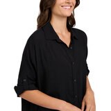 Lands' End Camisa de Playa para Dama Negro Extra Chica/Chica