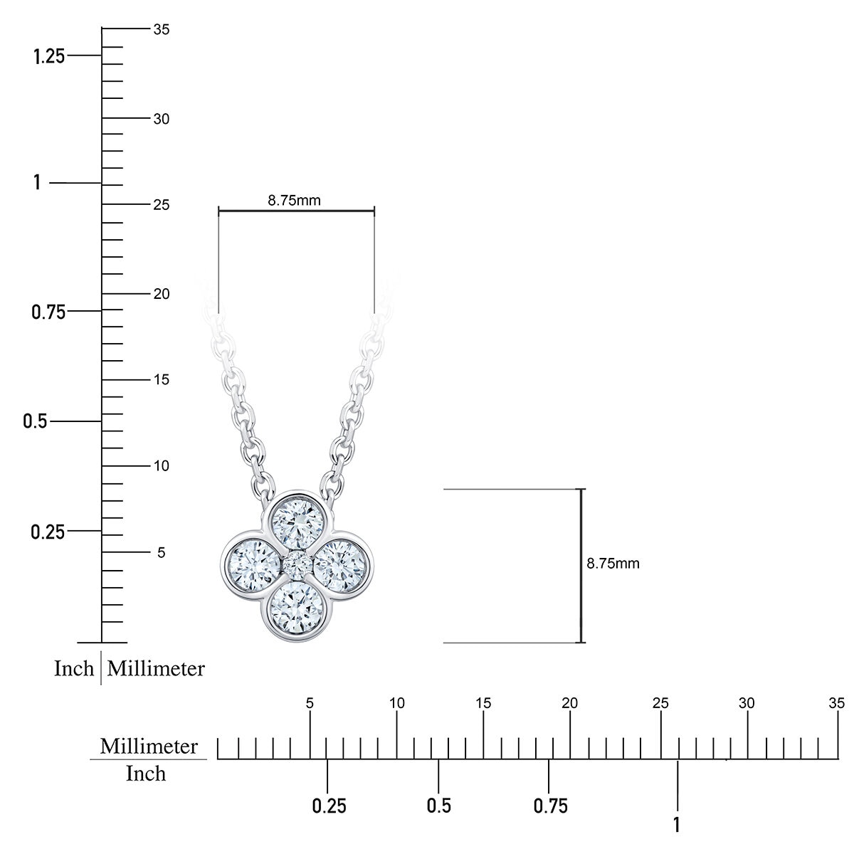 Dije de Diamantes 0.40ctw, Oro Blanco 14K