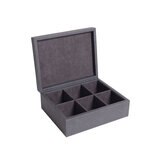 BHOME, Caja Organizadora de Tés, 6 Espacios, Color Gris