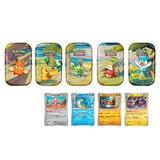 Pokémon 5 Mini Latas + 4 Cartas Promocionales