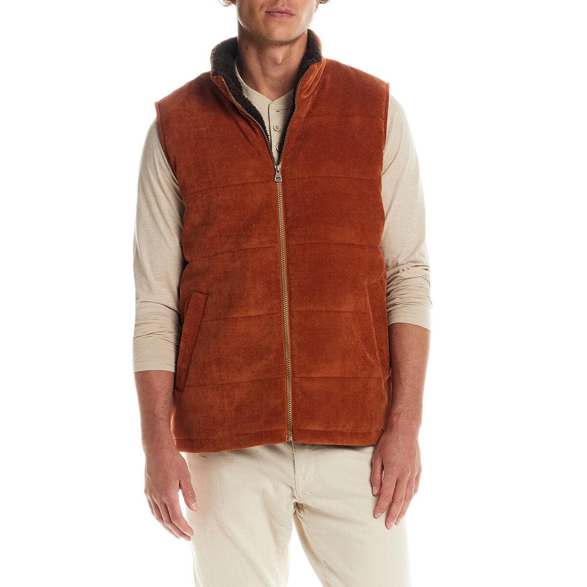 Weatherproof Vintage Chaleco para Caballero Naranja Mediana