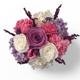 Mina'an Flor Eterna, Bouquet Mix Lila, Caja Negra, Duración 6 Meses