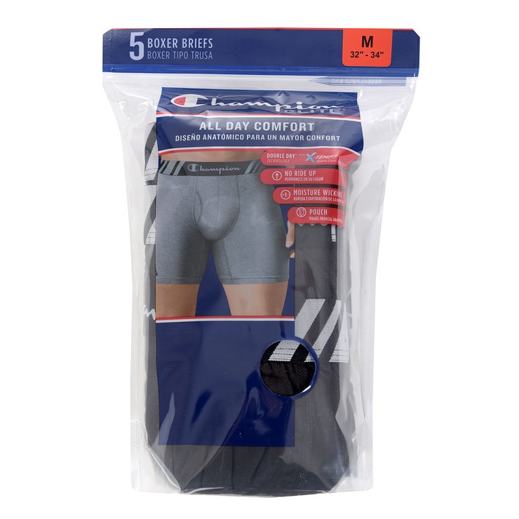 Champion Bóxers para Caballero 5 Piezas Negro Talla Grande Champion Bóxers para Caballero 5 Piezas Negro Talla Grande