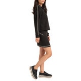 Max & Mia Set Sudadera con Falda Short para Dama Negro Chica