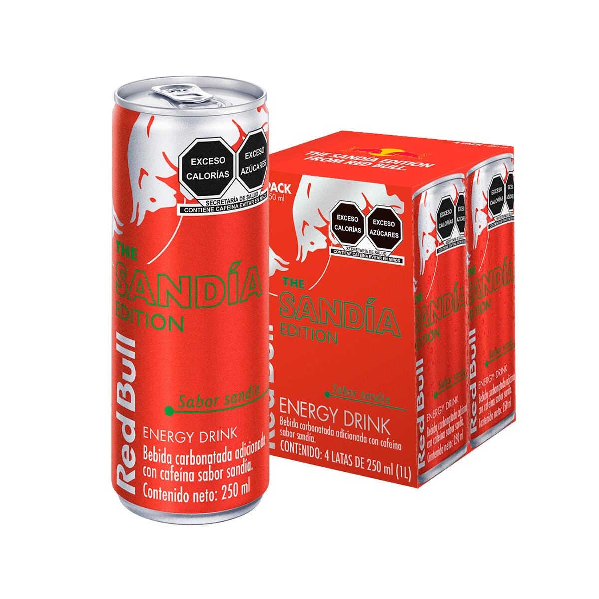 Red Bull Bebida Energética sabor Sandía 4 pzas de 250 ml