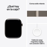 Apple Watch S10 (GPS + Cellular) Caja de titanio natural 46mm con correa Milanese Loop Natural (S/M)