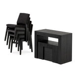 Transformer Table, Set de Comedor Expandible Color Gris Oscuro, Capacidad de hasta 12 Personas, 100% Madera