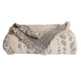 Life Comfort, Frazada Reversible de Algodón, Hojas Azul/ Blanco