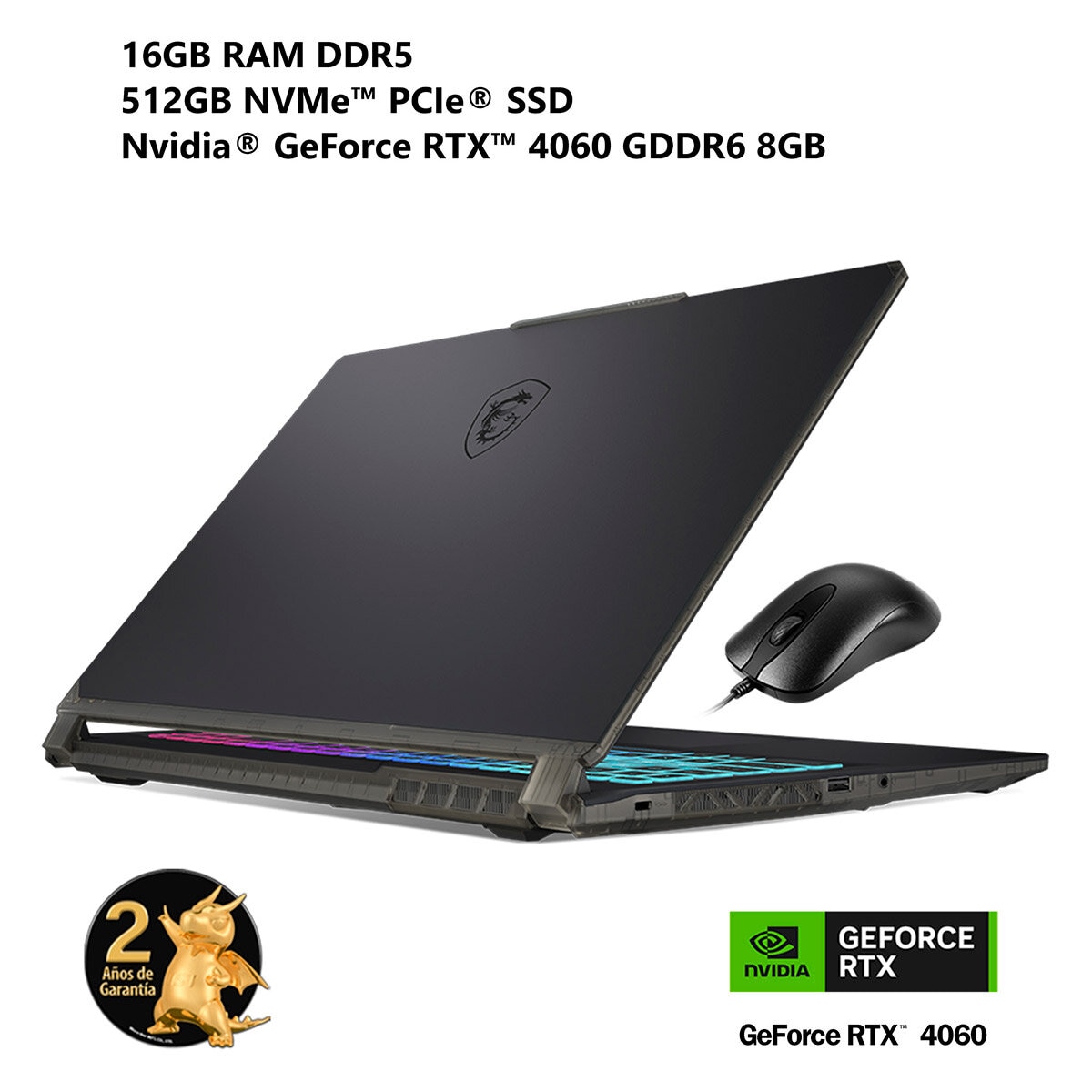MSI Cyborg Gaming 15 Laptop 15.6'' FHD Intel Core Ultra 7 16GB 512GB SSD + Mouse