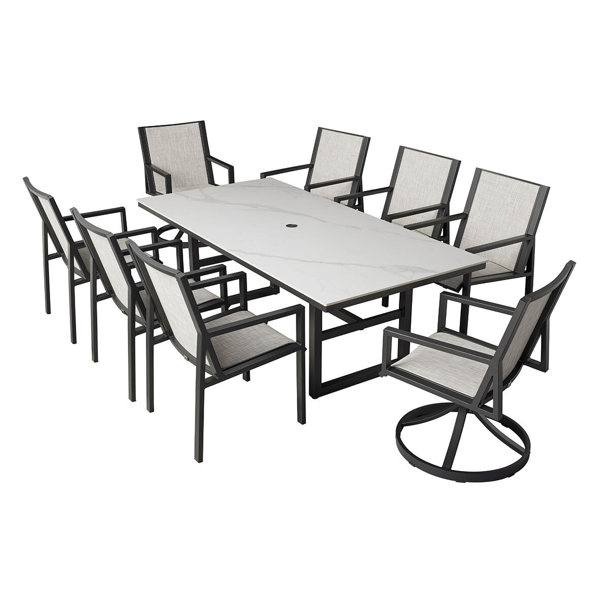 Agio, Trinity juego de comedor para patio de 9 piezas