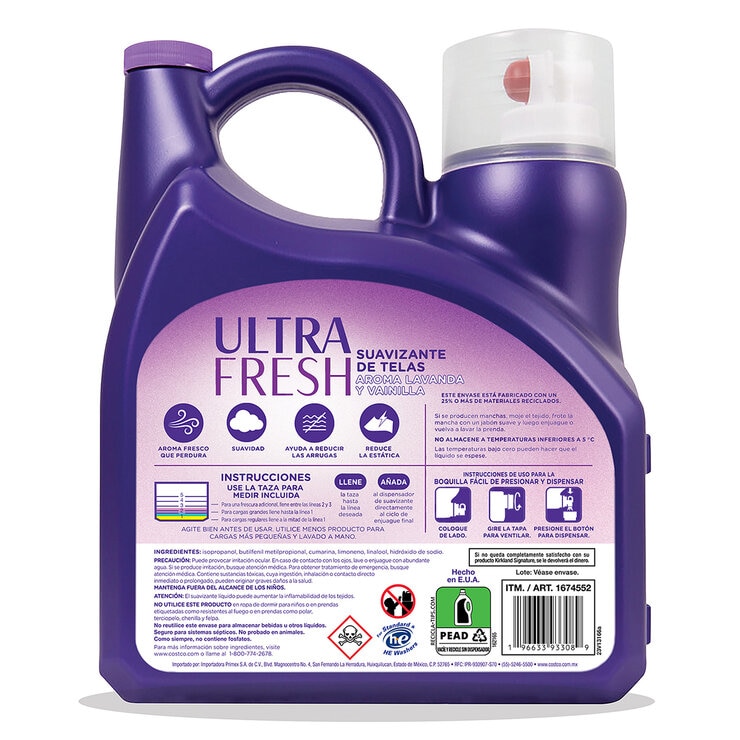 Kirkland Signature Suavizante de Telas Aroma Lavanda y Vainilla 4.4 l