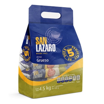 San Lazaro Arroz Grueso 5 pzas de 900 g