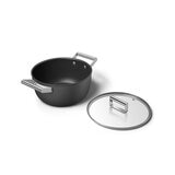 Smeg Olla de 24cm con Tapa de Cristal negro